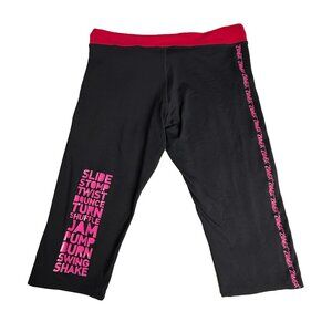 Zumba Black and Pink Capri Activewear Leggings Size XXL Womens